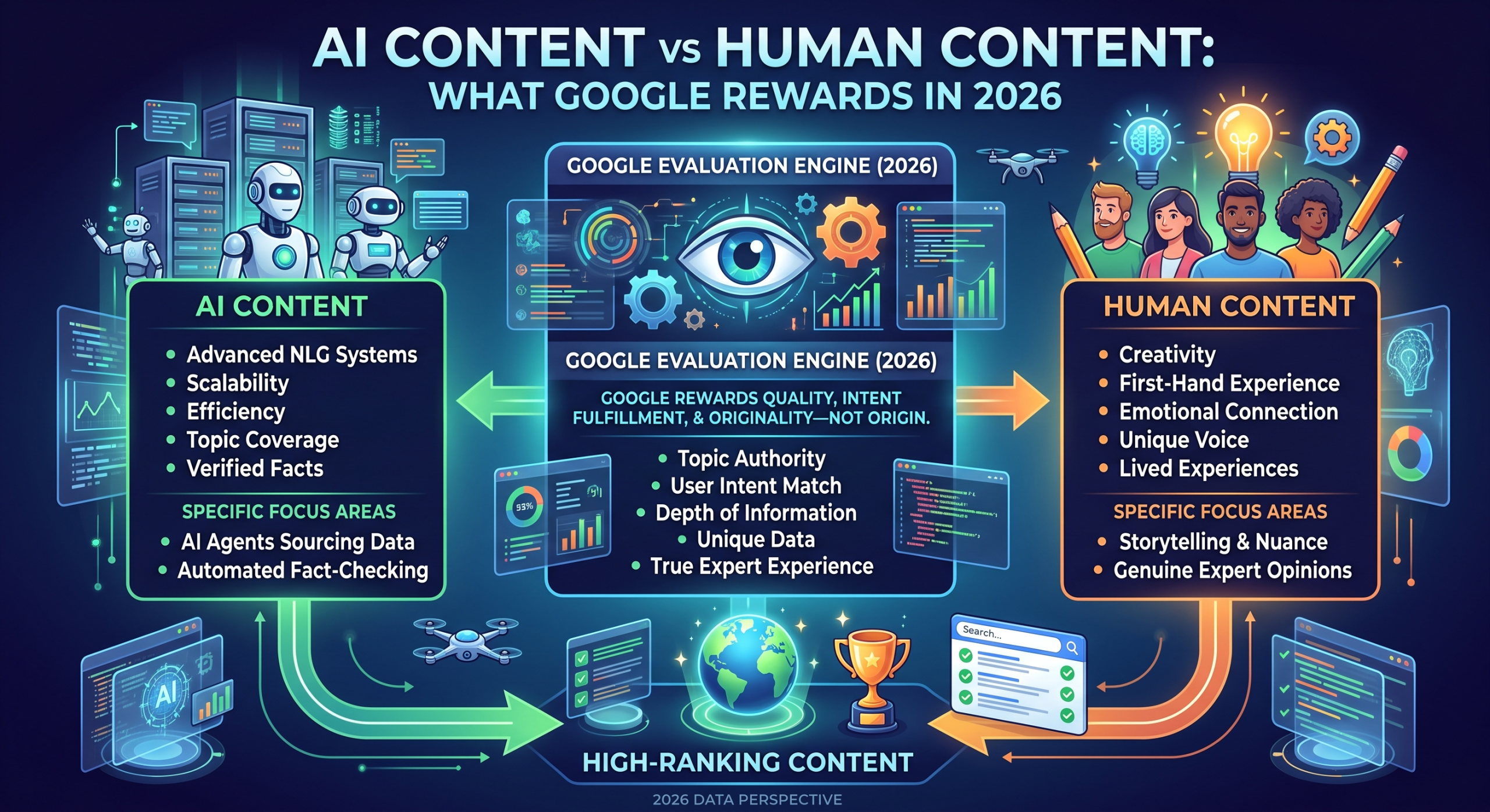 AI Content vs Human Content: What Google Rewards in 2026