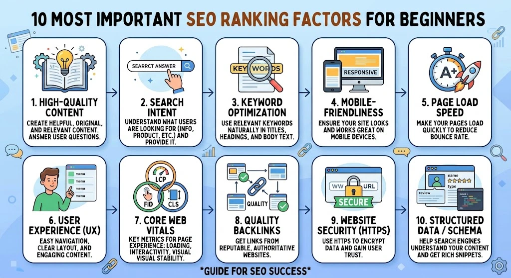 10 Most Important SEO Ranking Factors for Beginners